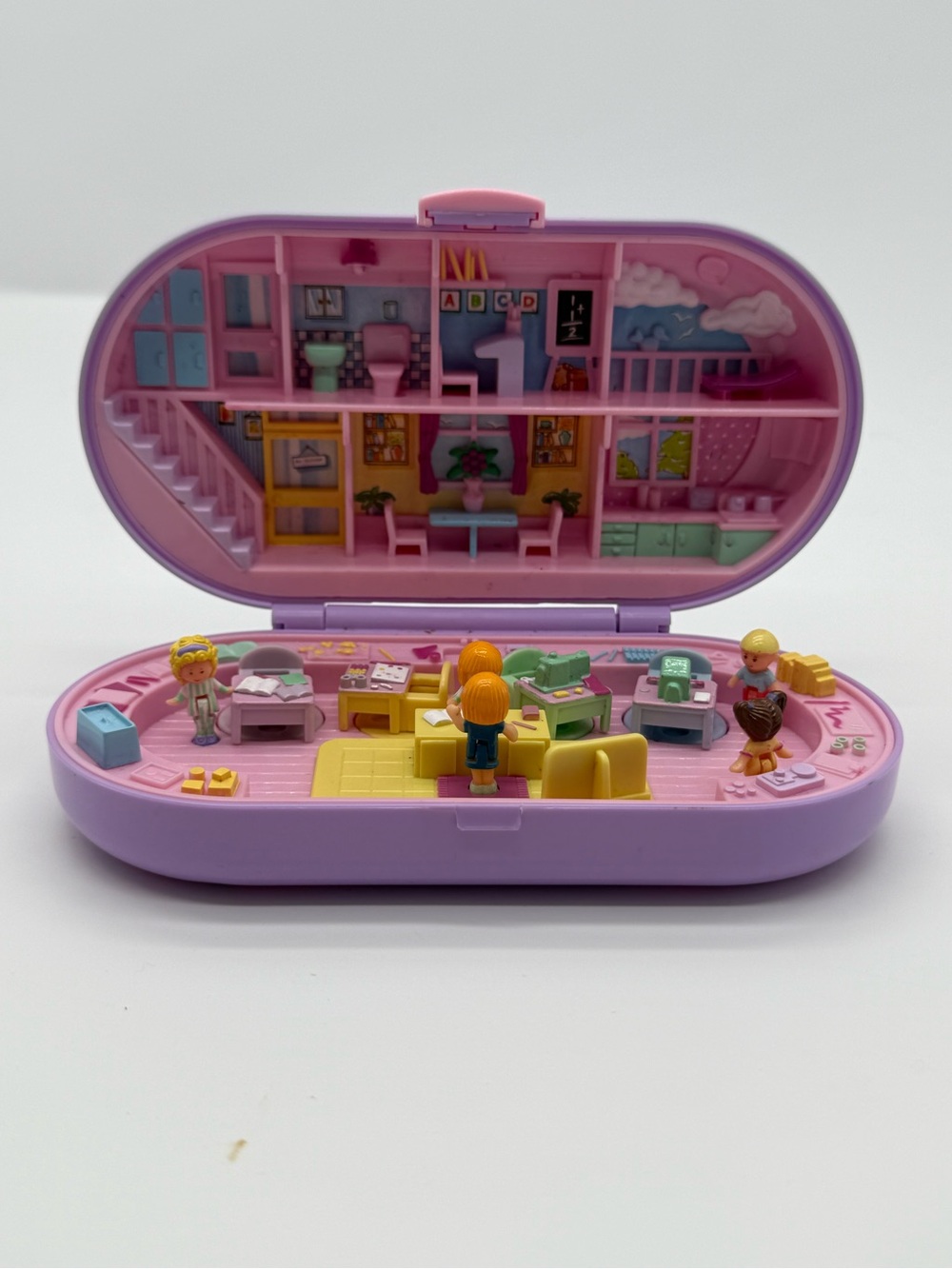 Vintage 1992 Polly Pocket Stampin School Bluebird Complete 90s Kidcore